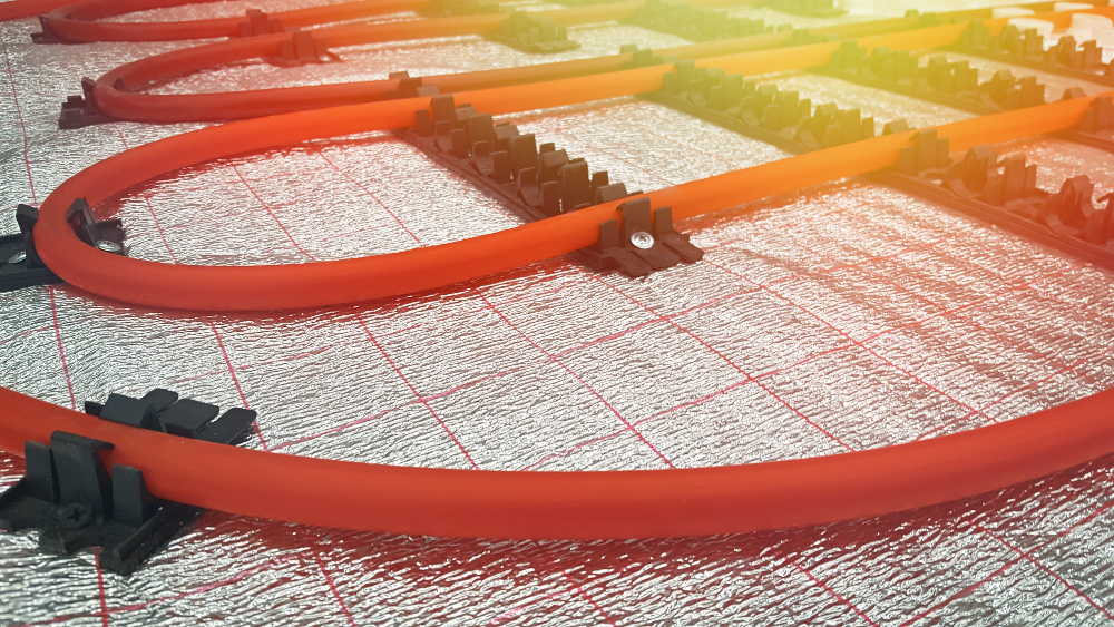 underfloor heating pipe installation engineering systems building lens glare